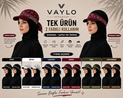 VAYLO® Bandana Şapka | Tek Ürün, 2 Farklı Kullanım